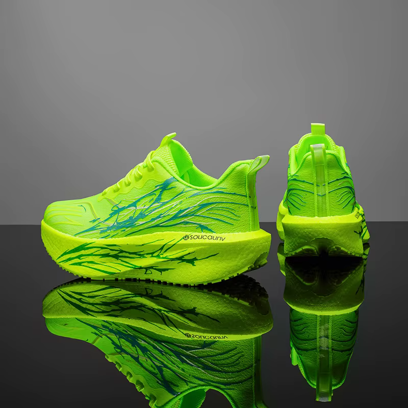 Chaussures de course à pied pour hommes et femmes, avec plaque en carbone, spéciales sports, respirantes, légères, confortables, athlétiques, antidérapantes