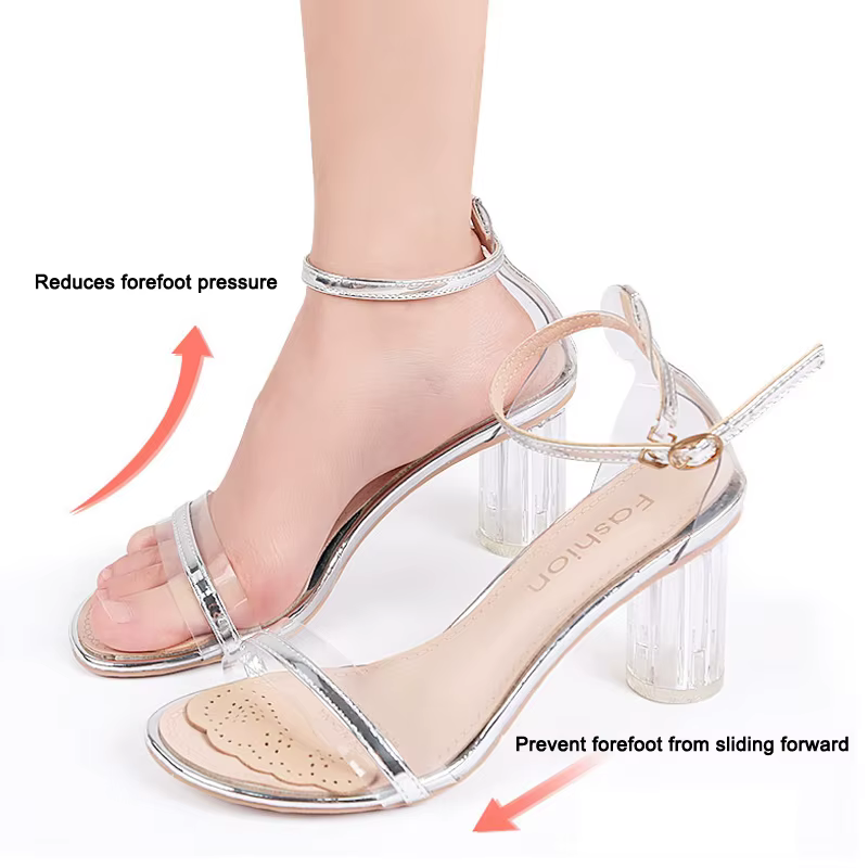 Semelles intérieures antidérapantes pour femmes chaussures autocollants coussinets avant-pied en cuir pour sandales talons hauts insérer des coussinets antidérapants auto-adhésifs