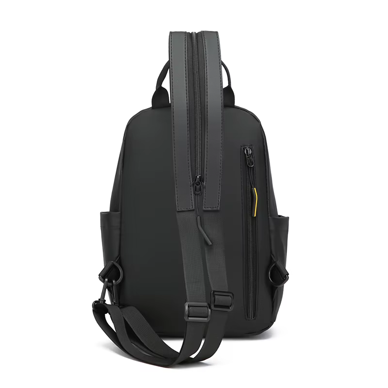 Mode mâle petit sac à dos Durable en cuir PU souple hommes sac à dos décontracté adolescent sangles zippées sac de poitrine sac à bandoulière SAC