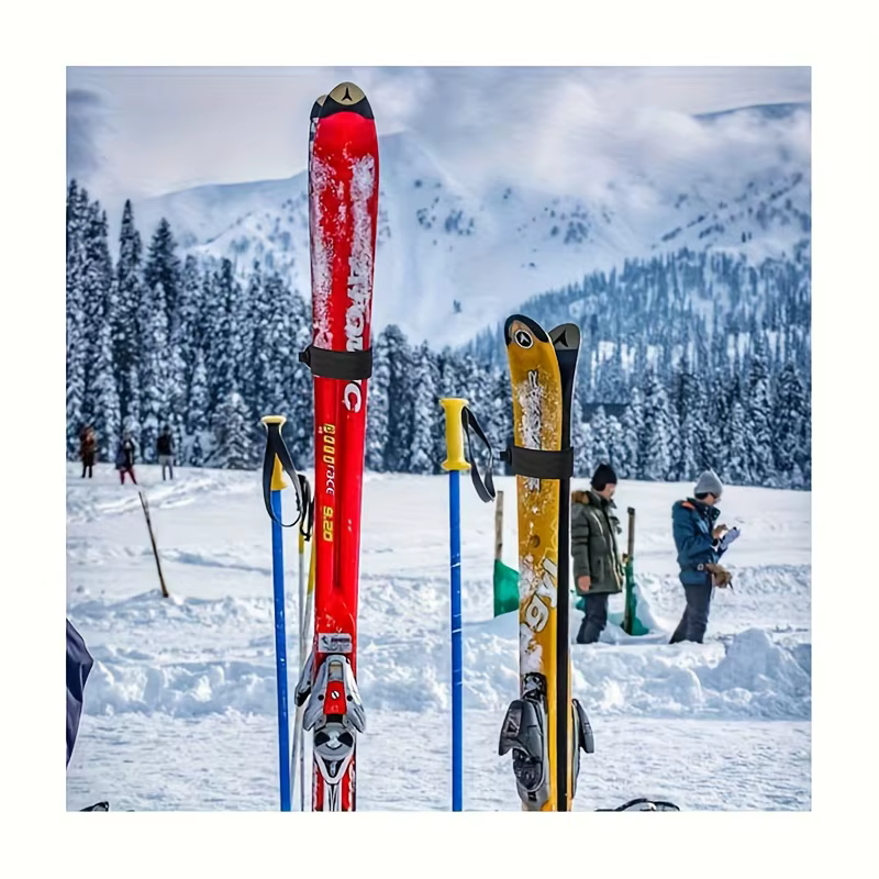 Sangles de ski 4 pièces – Ceintures de fixation en nylon pour snowboard et traîneau | Accessoires de planche de ski