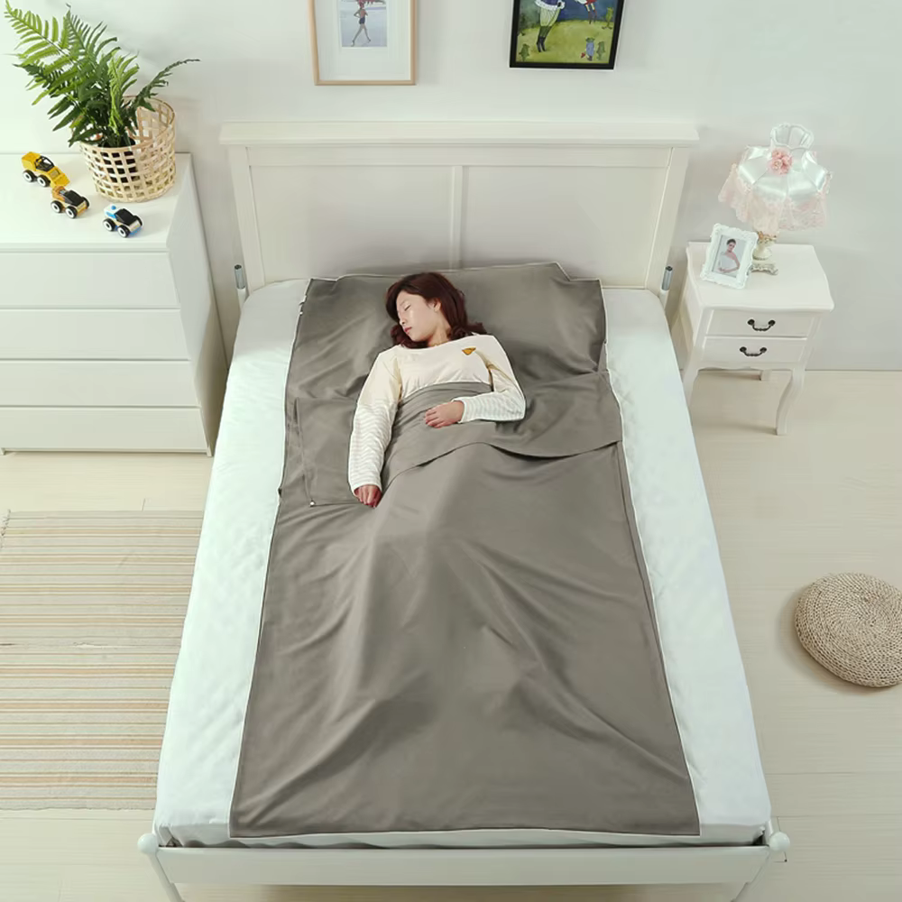 Housse de sac de couchage légère pour camping, hôtel et voyage en extérieur