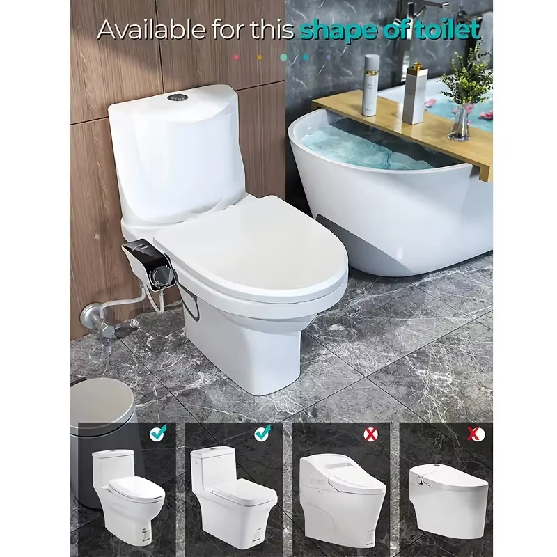 1 ensemble de Bidet Portable pour femmes, fixation de toilette autonettoyante avec pulvérisateur Non électrique, accessoires hygiéniques de salle de bains