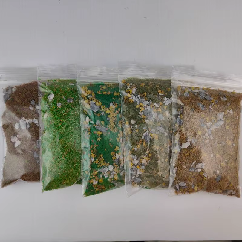 Table de sable de pelouse simulée, 30 g/sac, aménagement de paysage Miniature avec végétation de pierre, modèle de bricolage mixte avec poudre d'herbe en pierre