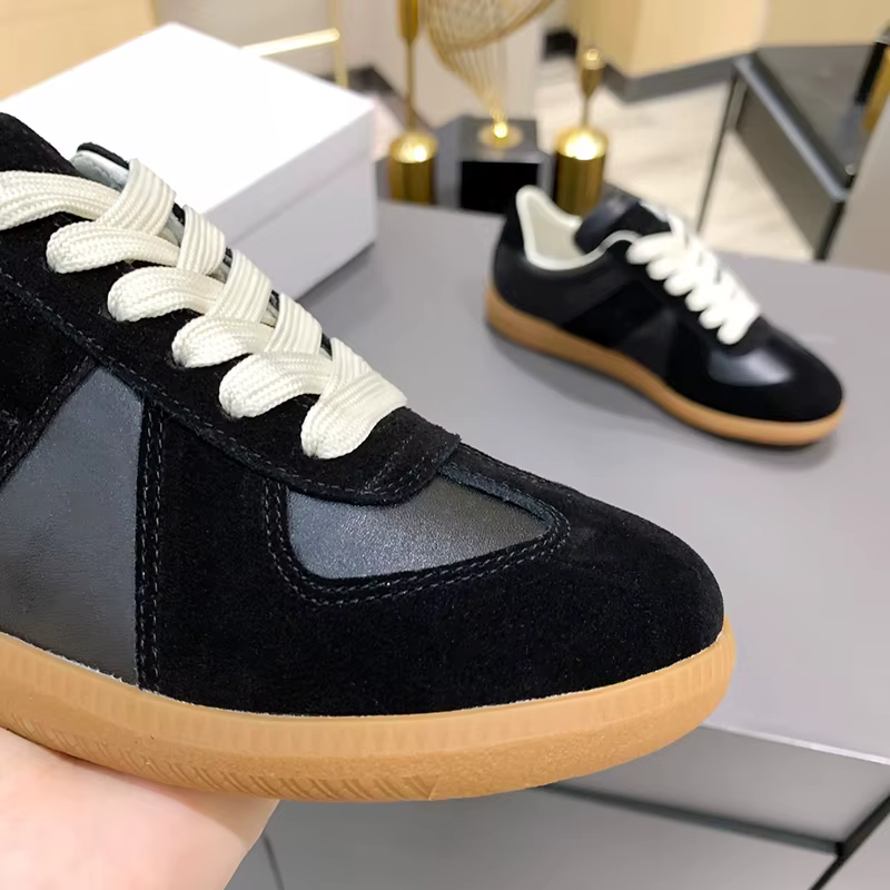 Sneakers rétro GAT, fabriquées à la main en cuir véritable, baskets de l'armée allemande, chaussures décontractées plates et luxueuses pour hommes et femmes, printemps automne, marche