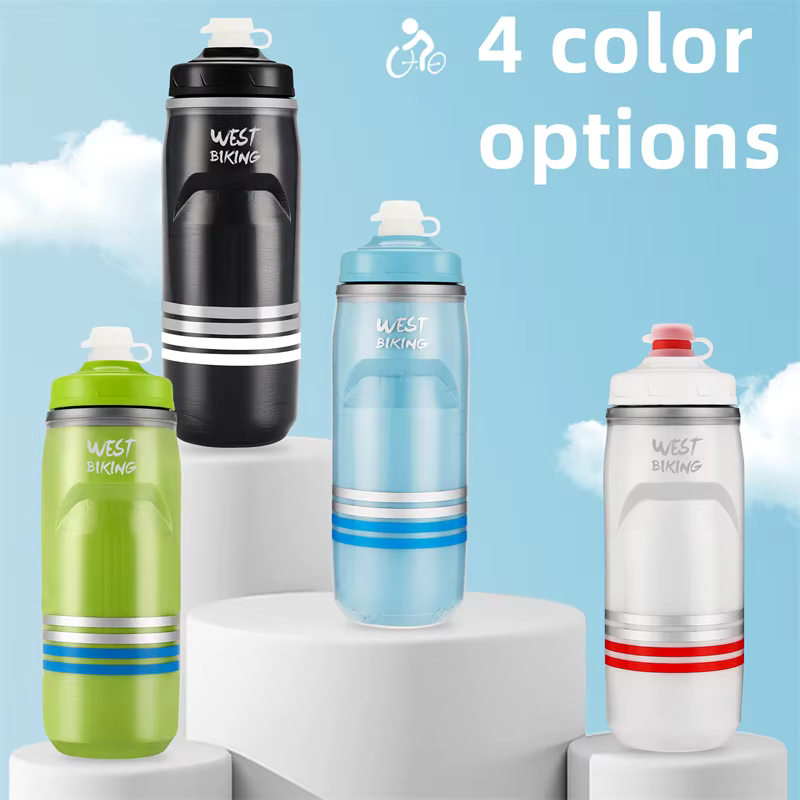 Bouteille d'eau isotherme et anti-fuite WEST BIKING 620 ml pour vélo, course à pied, randonnée, sport