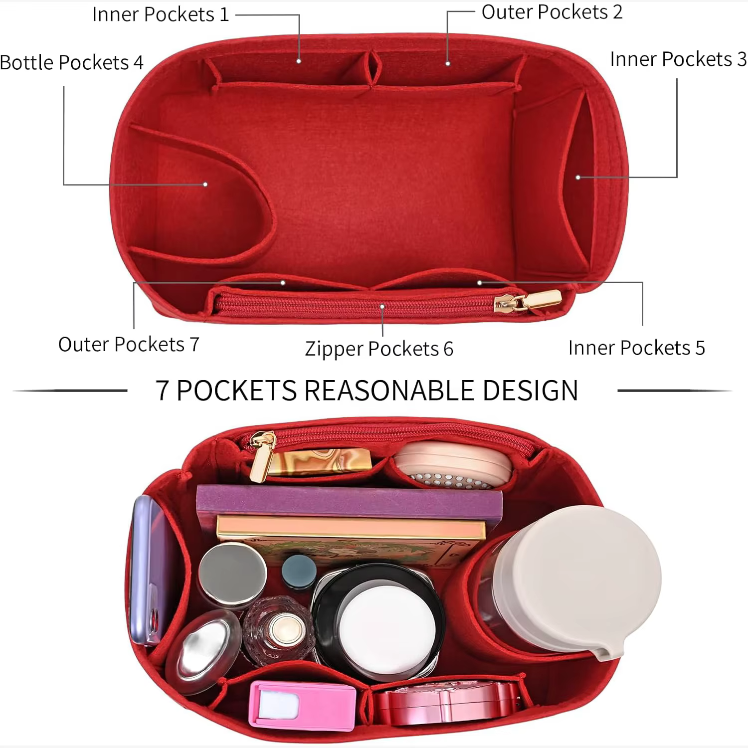 Organiseurs de sac à main en feutre pour Speedy 25 30 35, inserts pour sacs à main et cabas, organisateur Neverful