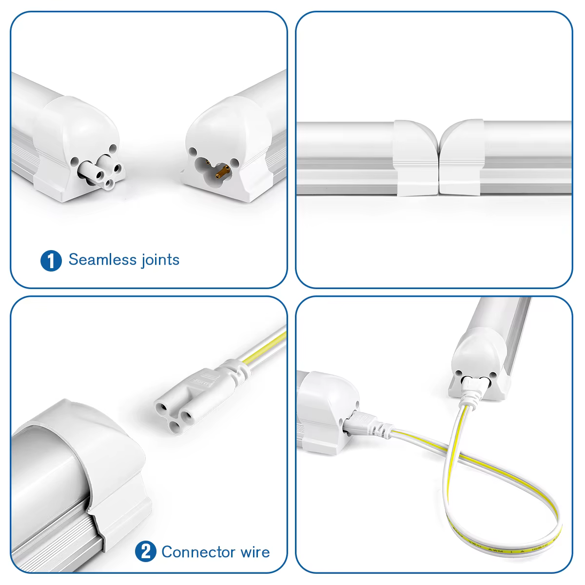T8 LED Tube lampe 220V 50CM barre lumineuse LED pour maison armoire Garage entrepôt éclairage lampe de nuit avec prise d'alimentation ue