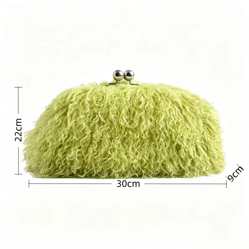 Pochette en fausse fourrure pour femme