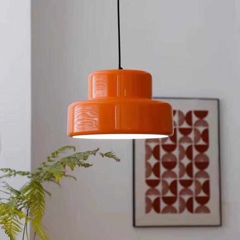 Bauhaus Orange lampes suspendues pour cuisine salle à manger lampe suspendue lustres de plafond Restaurant café Bar verre moderne