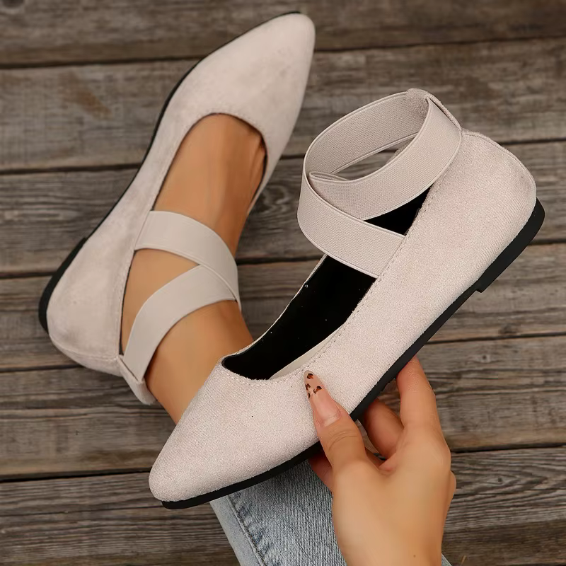Chaussures pour femmes ballerines chaussures dames sandales sangle cheville ceinture élastique mignon ballerine dames chaussures plates élégantes pour les femmes