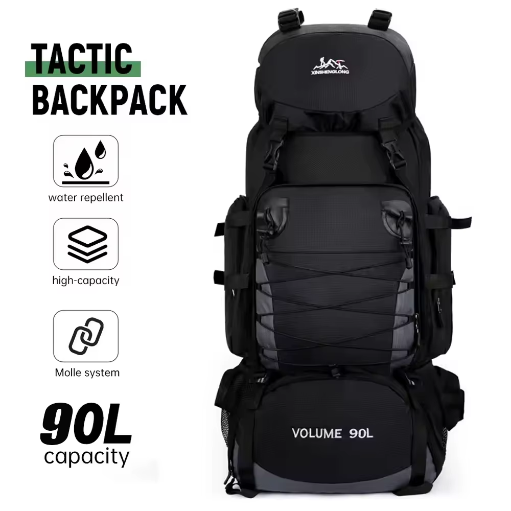 Sac à dos de randonnée imperméable Molle 90L pour l'extérieur