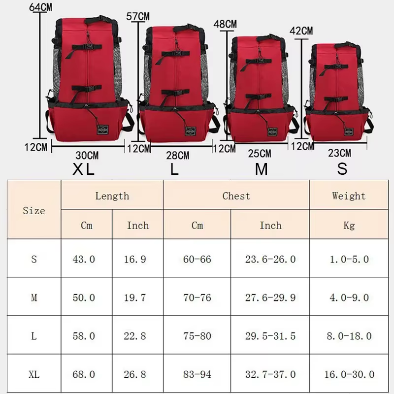Sac à dos de transport pour chien en nylon robuste pour chiens de petite et moyenne taille