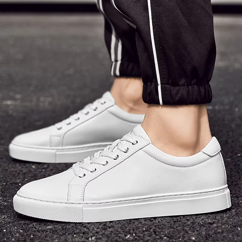 Chaussures de luxe pour hommes marque baskets en cuir véritable