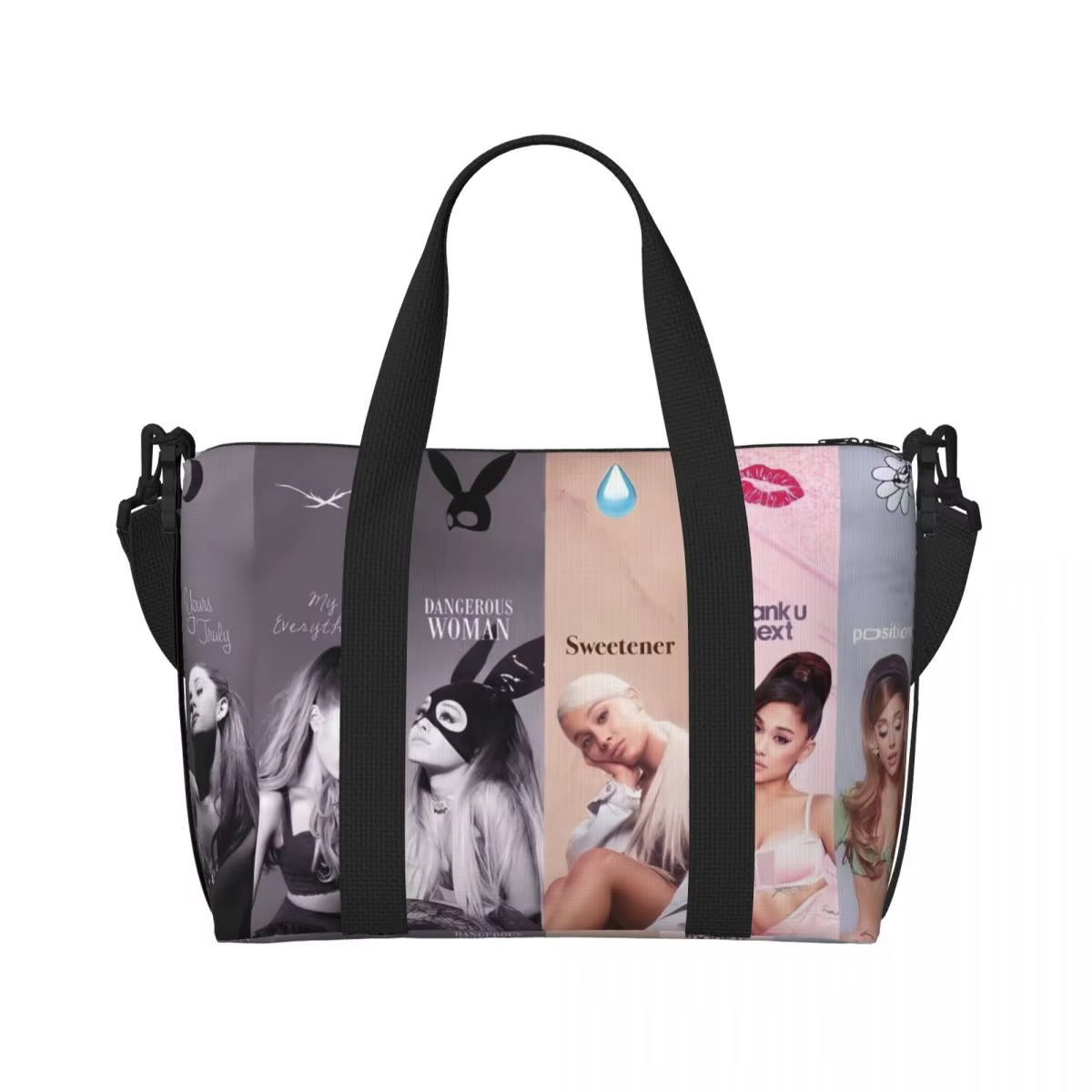 Sac fourre-tout personnalisé Ariana Grande Pop Music pour femmes, sacs de voyage de grande capacité pour chanteur américain, plage, gymnastique