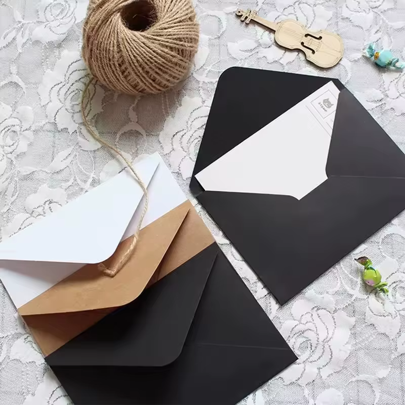 100 mini-enveloppes Kraft marron pour cartes-cadeaux et cartes de visite, 3 couleurs classiques, 10,5 × 7 cm/4 x 2,8 pouces