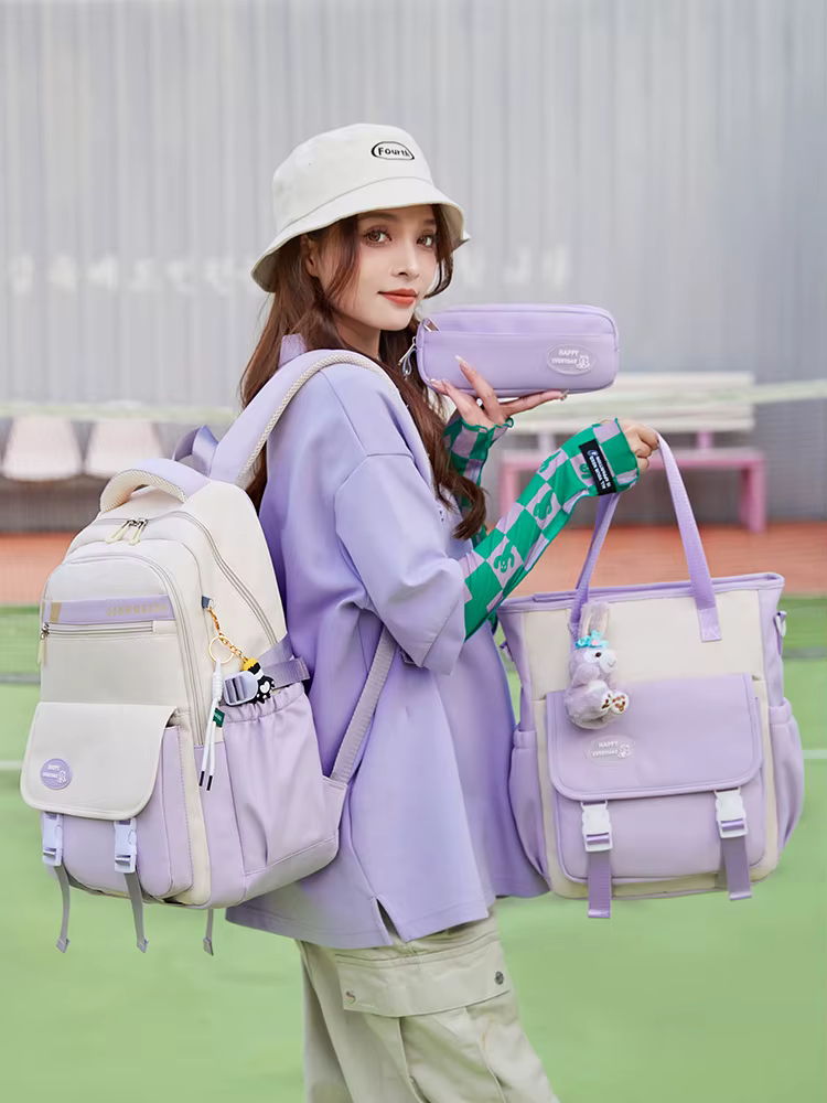 Sac à dos pour filles pour enfants d'école primaire, sac à livres 3 pièces/ensemble, sacs à dos simples pour filles, sac d'école primaire imperméable