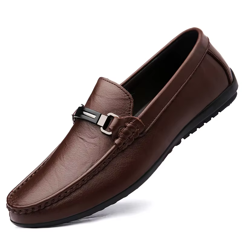 Mocassins d'été de marque de luxe en cuir véritable pour hommes