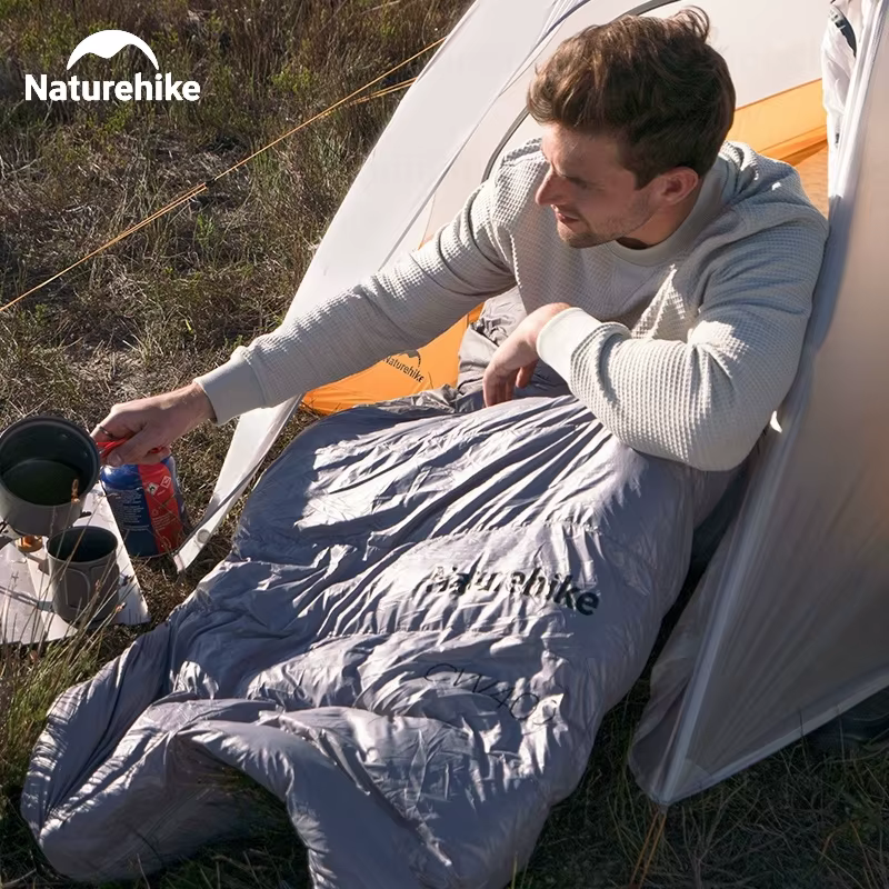 Natureifa-Sac de couchage de randonnée à capuche en duvet de canard