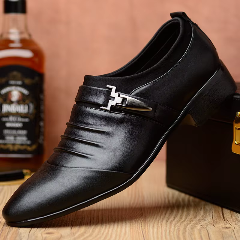 Chaussures habillées pour hommes chaussures en cuir d'affaires de luxe sans lacet Oxfords bout pointu hommes chaussures de mariage mocassins classique grande taille chaussure formelle