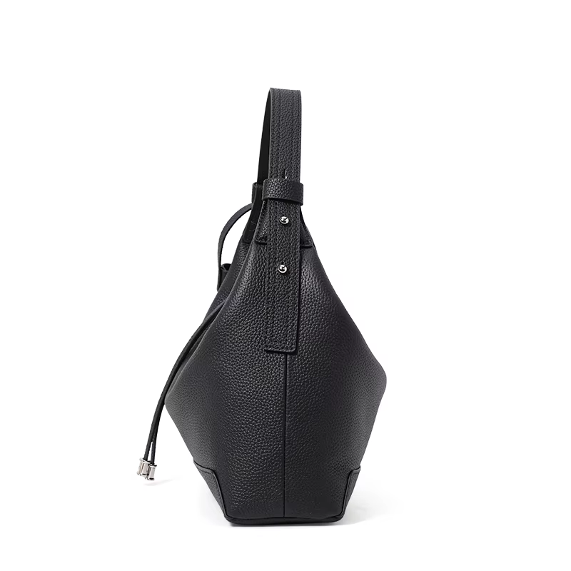 Sac Hobo en Cuir de Vachette Grainé, Design à Double Bretelles, Sac à Main en Cuir de Vachette Souple, Sac à Bandoulière pour Sorties Quotidiennes Décontractées