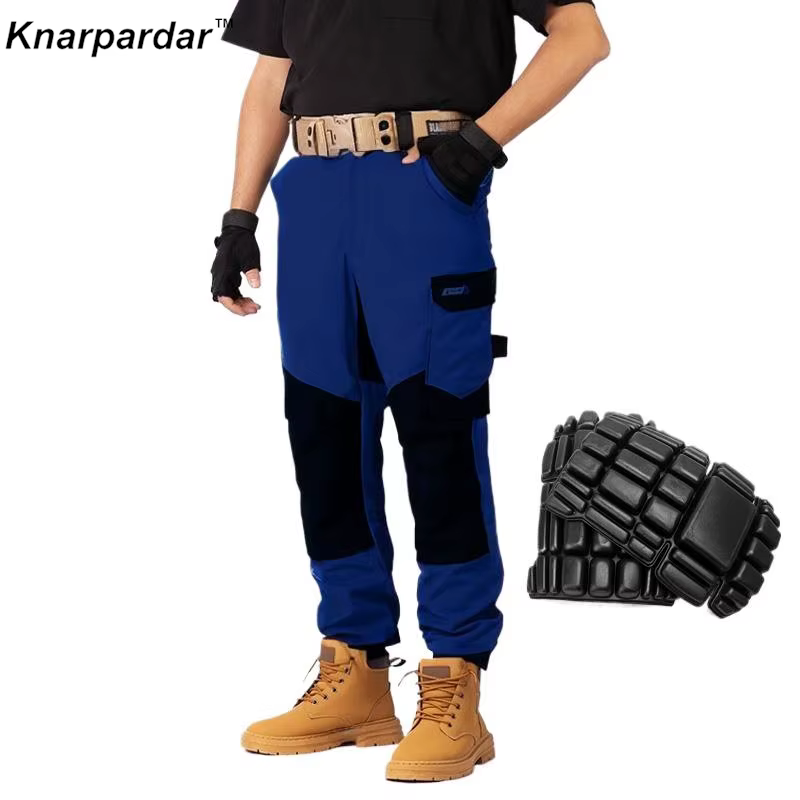 Pantalon de travail kaki pour hommes avec genouillères, entraînement en plein air, mécanicien, pantalon de travail multifonctionnel, vêtements de travail, pantalon Cargo utilitaire