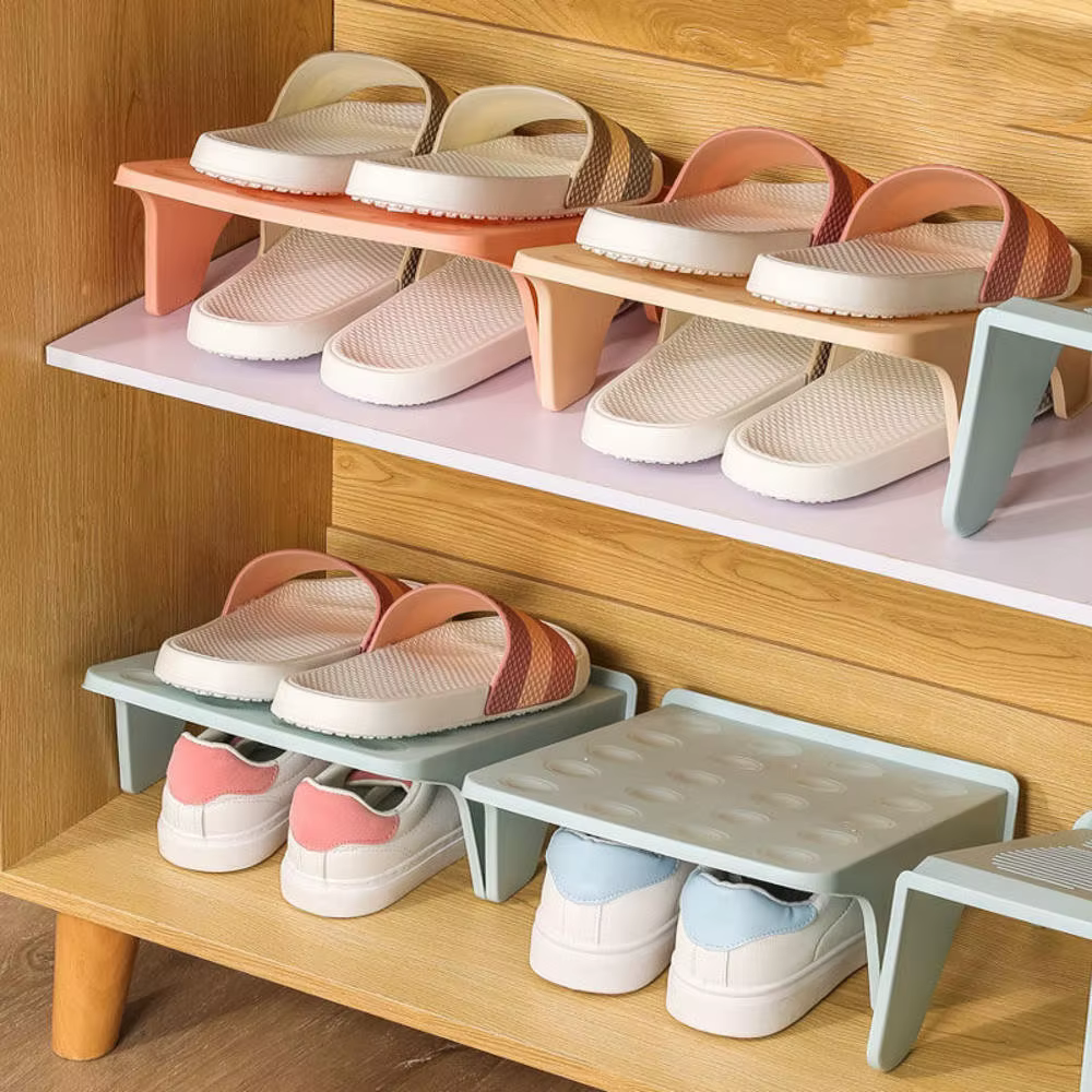 Support de rangement pour chaussures à double couche T1, armoire peu encombrante, support de Cisco, support de chaussures moderne