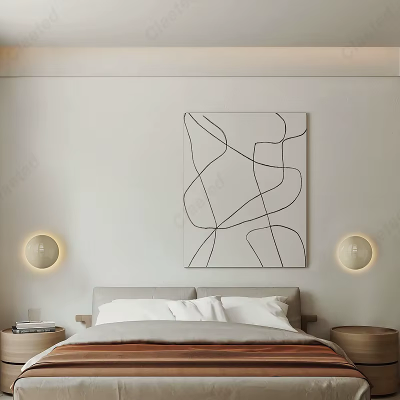 Moderne Simple crème vent fer forgé rond applique salon salle à manger étude chambre atmosphère éclairage décoratif