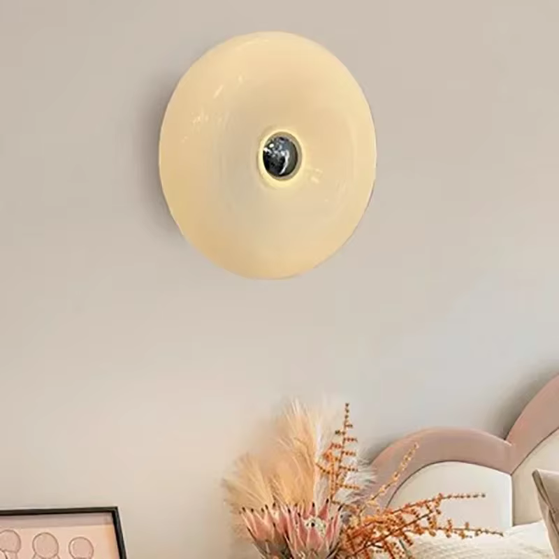 Vintage luxe beignet verre applique Bauhaus orange USB prise chevet bureau d'étude bureau LED lumière ambiante interrupteur tactile tri couleur