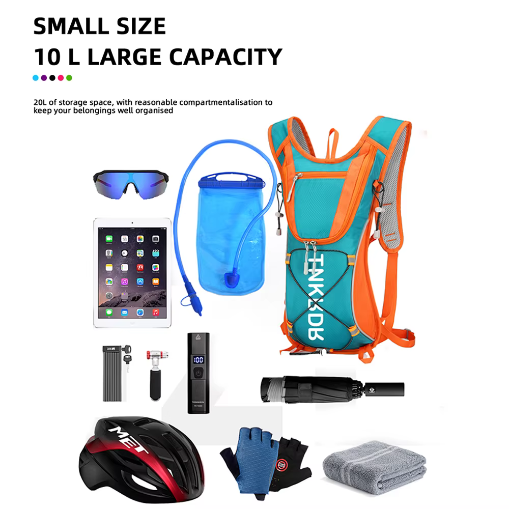 ThinkRider-Sac à dos d'hydratation léger, sac à dos de course avec vessie d'eau de 1L, sac de jour hydro-eau pour le cyclisme et la randonnée, 10L
