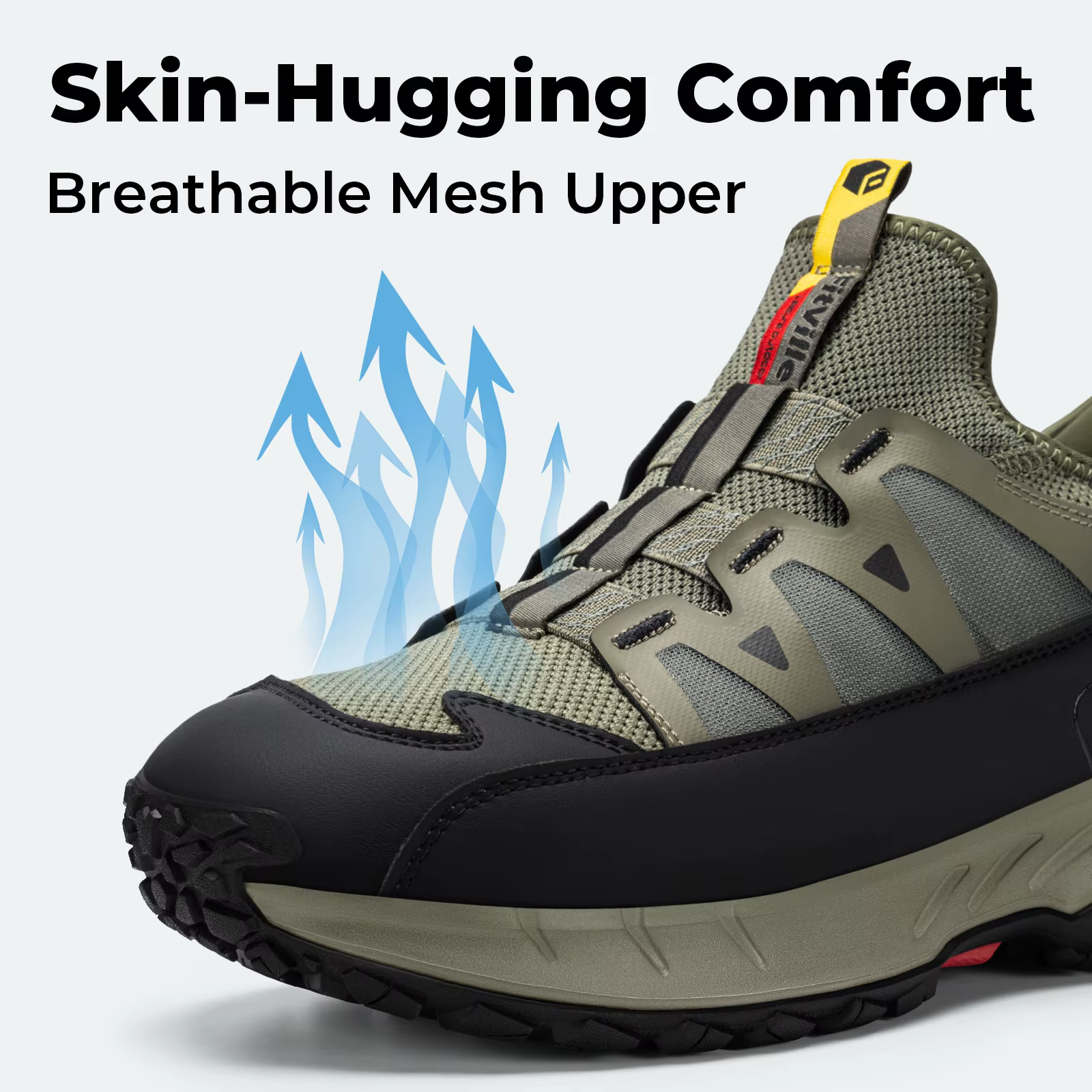 Chaussures de randonnée Fitville Outdoors extra larges, baskets de sport décontractées à enfiler pour hommes, antidérapantes et confortables