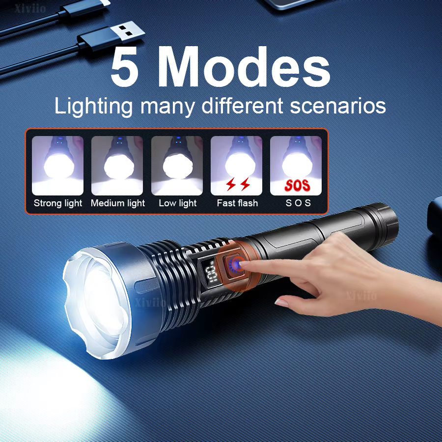 Lampe torche la plus puissante 48000000LM