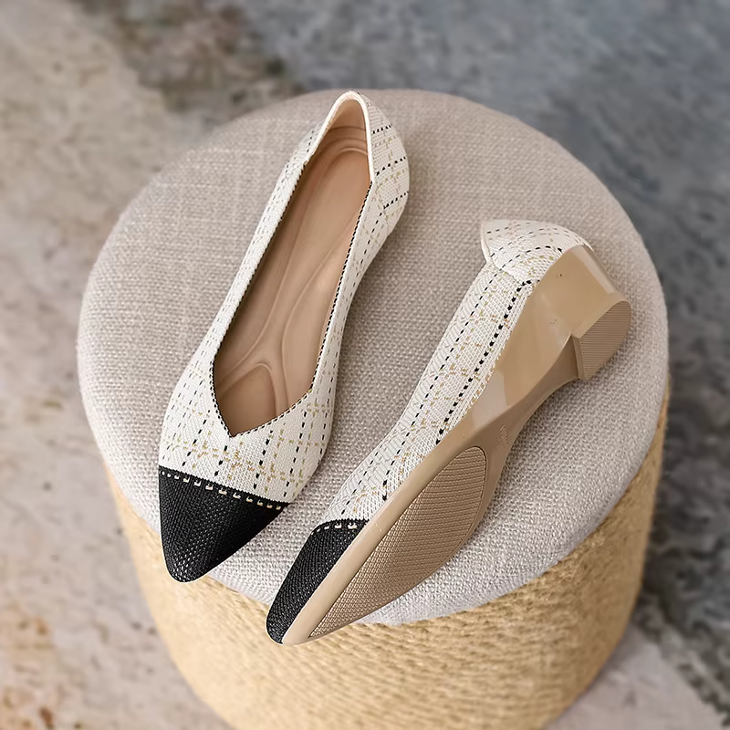 Chaussures tricotées à semelles compensées pour femmes