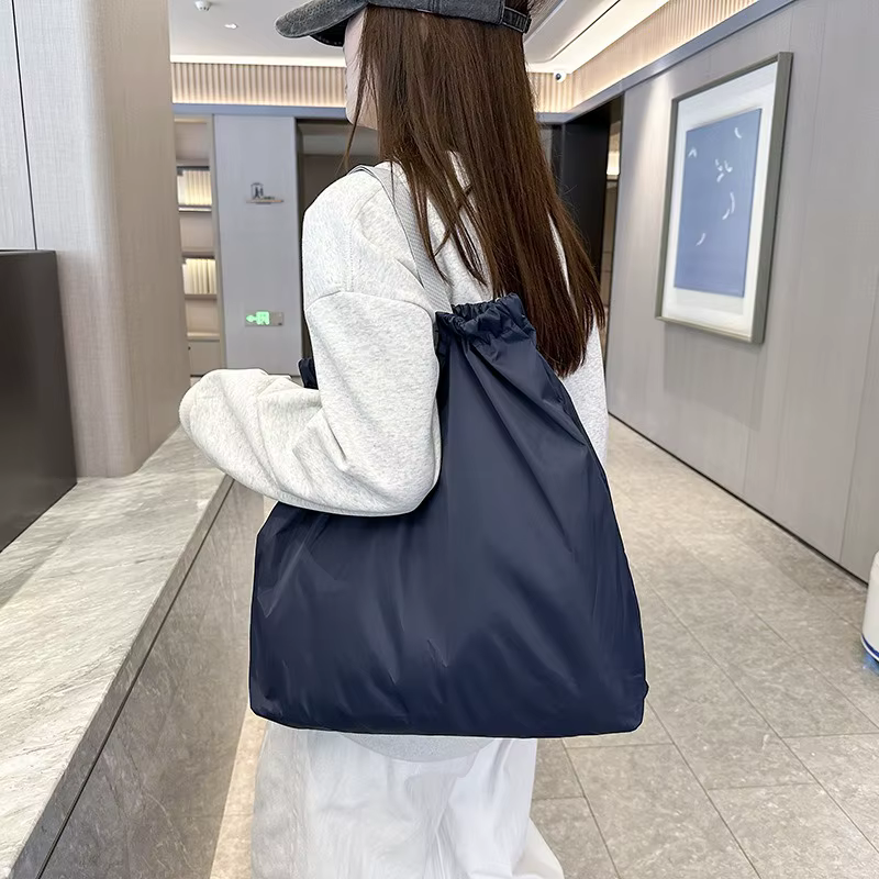 Grand sac de courses réutilisable, Portable en tissu Oxford, étanche, cordon de serrage, pliable, organisateur Simple, sac à main de rangement