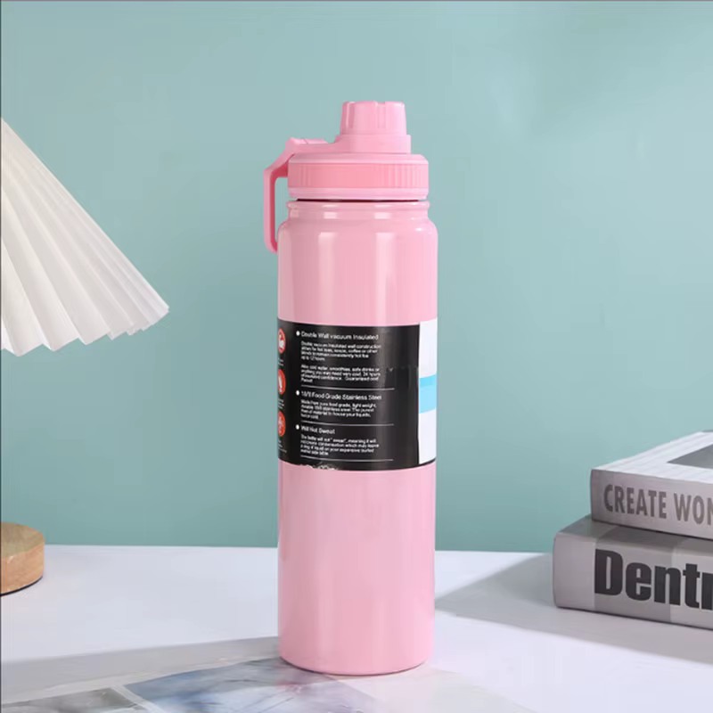 Flacon d'hydratation pour camping et randonnée avec couvercle – Bouteille d'eau en acier inoxydable