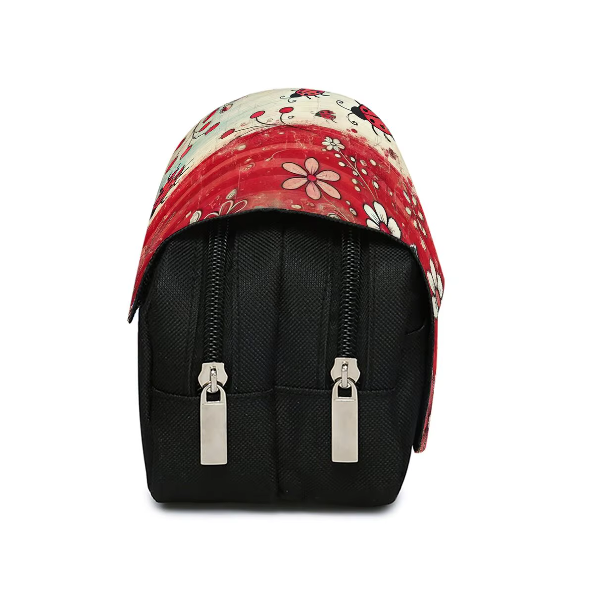 Étui à crayons double couche motif coccinelle, fleur et champignon pour garçon/fille, meilleurs cadeaux, trousse scolaire 2D dessin animé pour enfants