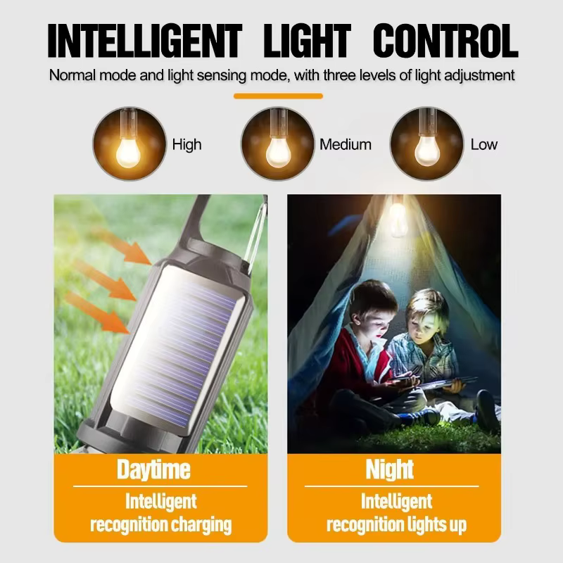 Ampoules LED rechargeables par USB pour l'extérieur, lumière d'urgence haute luminosité, lanterne portable pour le camping, la pêche, lumières de nuit
