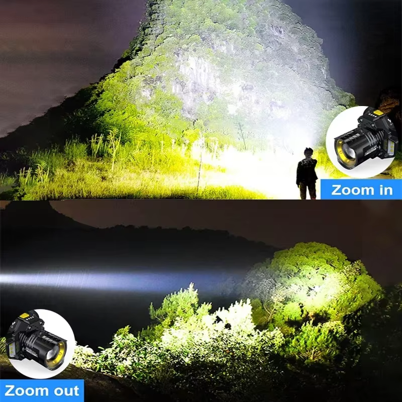 Lampe frontale LED puissante rechargeable avec capteur télescopique zoomable