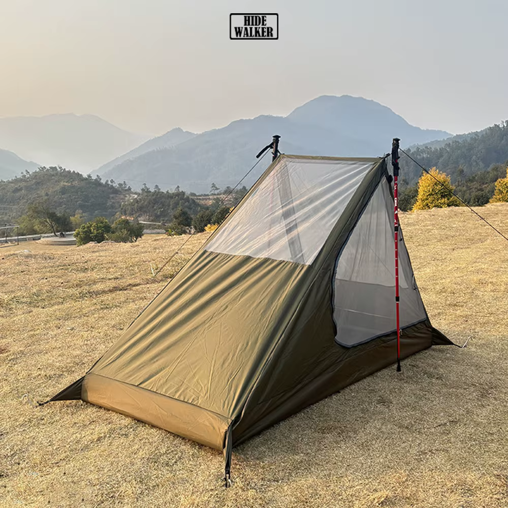 Airy Tente en maille aérée pour le camping en plein air, randonnée simple, légère, intérieure, sans poteau, sac à dos pour 1 personne