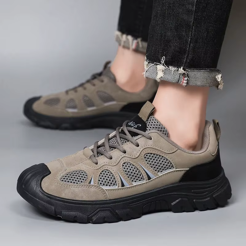 Oulylan nouveaux hommes à semelles souples respirant maille chaussures de sport chantier de Construction confortable