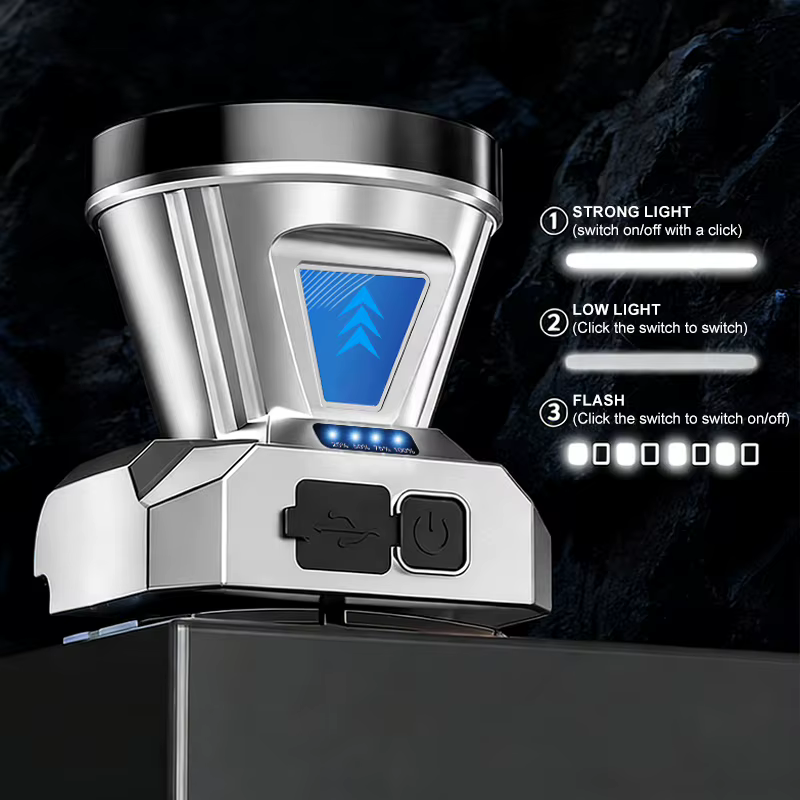 Lampe frontale ultra-lumineuse rechargeable à forte luminosité