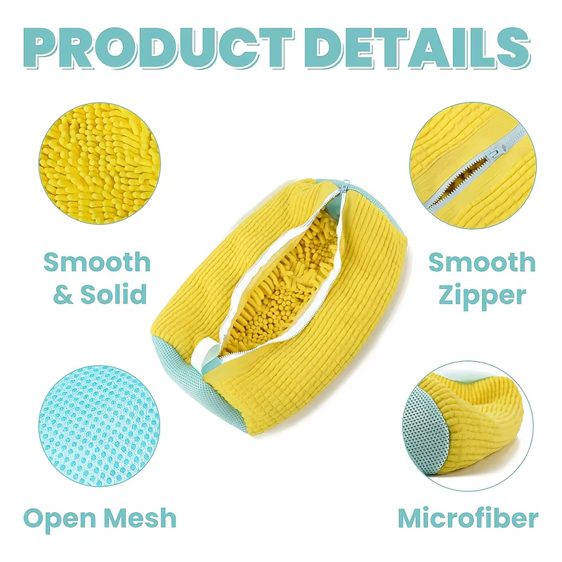Sac de lavage pour chaussures en maille durable avec fermeture éclair