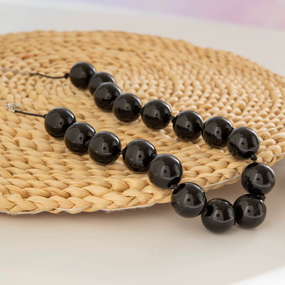 Collier de couleur bohème monocouche grandes perles personnalité exagérée collier de perles accessoire pour femmes collier de mode