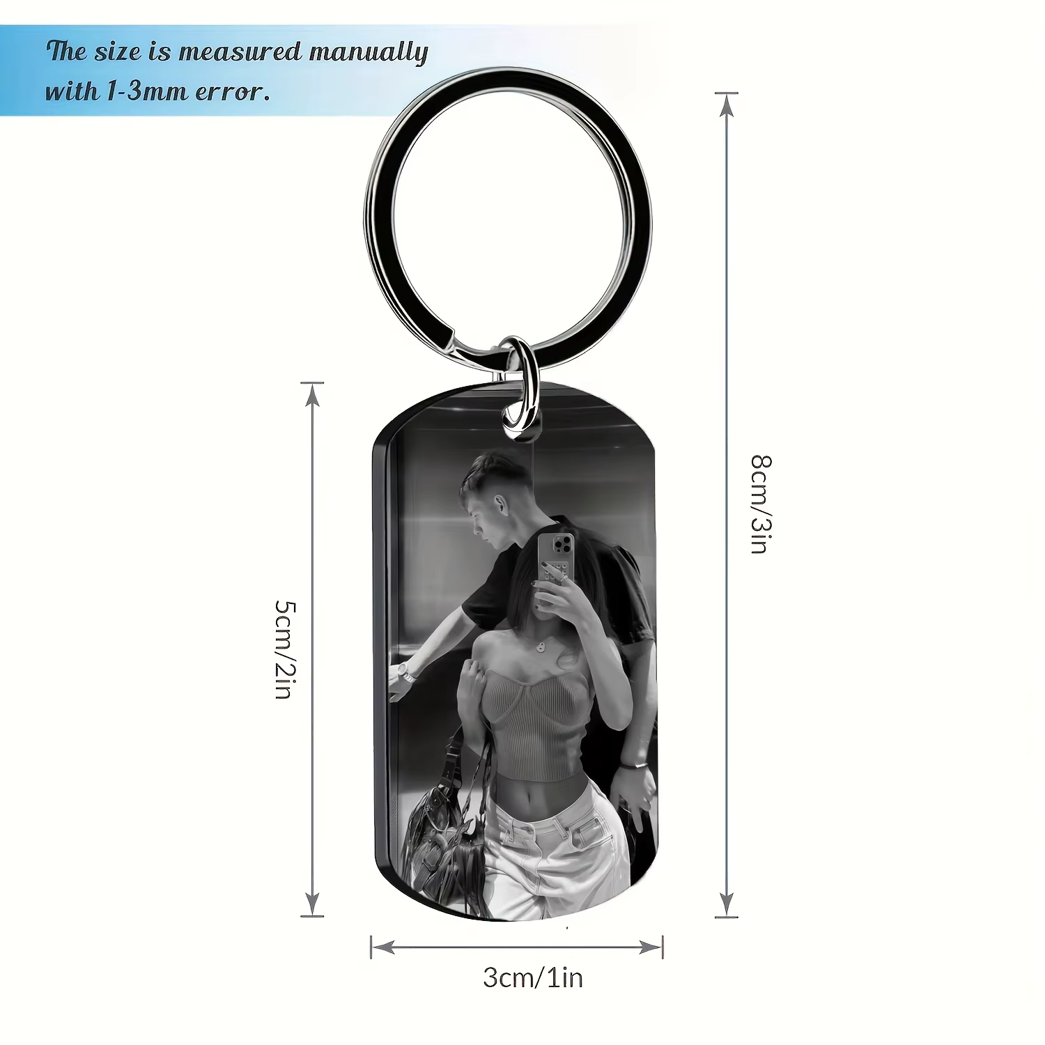 Porte-clés Photo personnalisé pour hommes, texte personnalisé, étiquette de chien, cadeau pour la famille, les Couples, petit ami, petite amie
