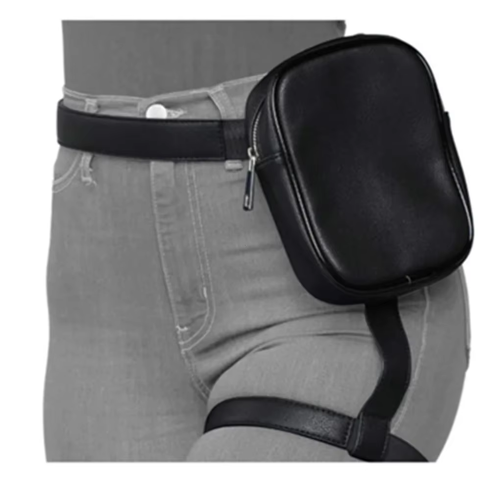 Cool Girl Bag Fanny Pack pour randonnée en plein air moto Сумка Muж Aan Leg Bag à la mode élégant noir femmes taille jambe ceinture en cuir