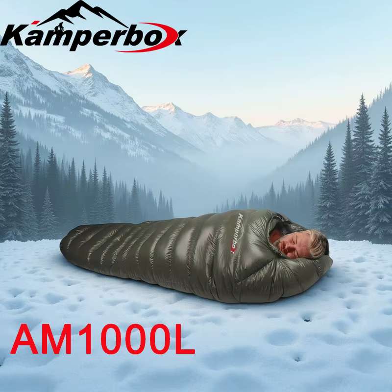 Kamperbox température froide hiver sac de couchage vers le bas sac de couchage hiver Camping sac de couchage Double