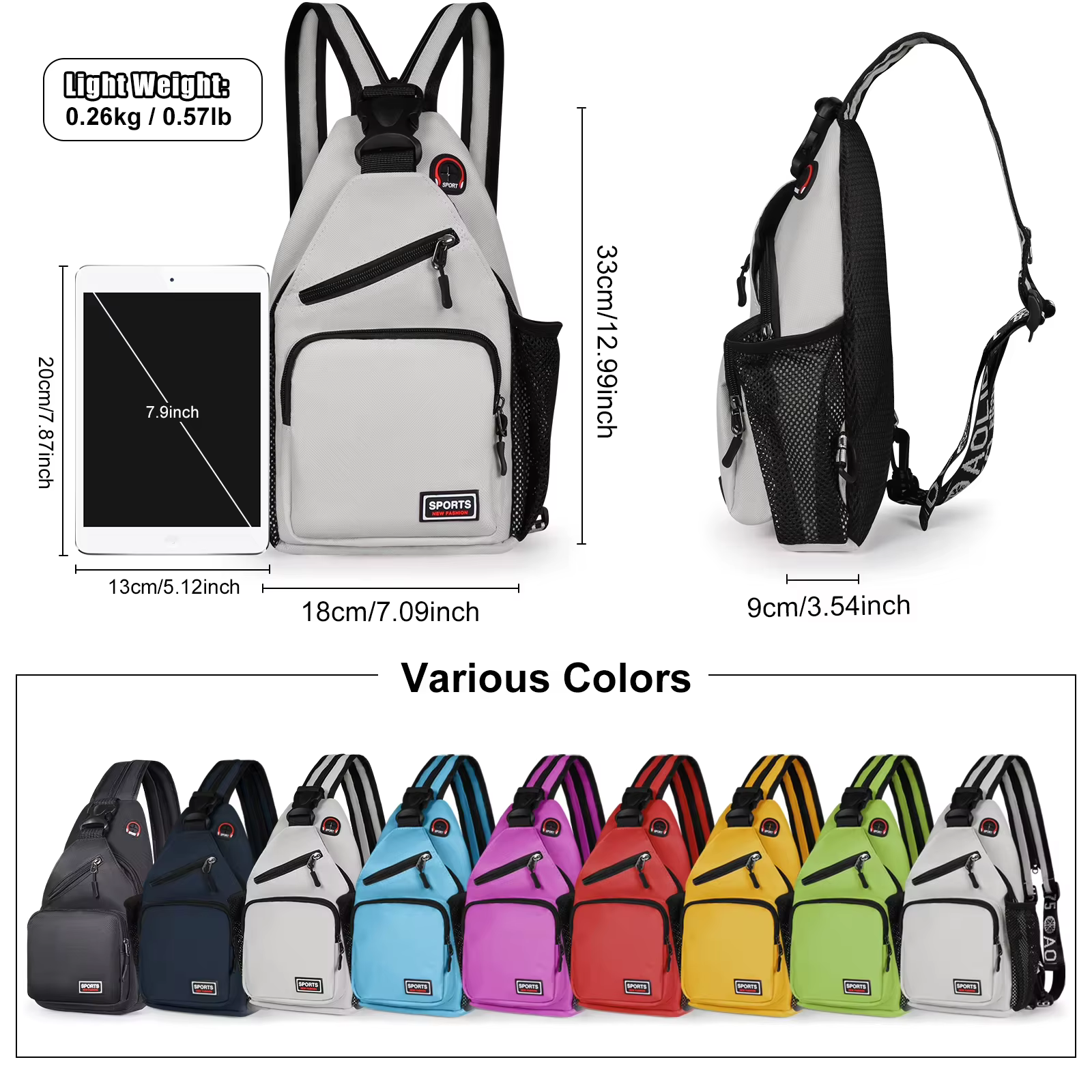 Sac à bandoulière imperméable pour la randonnée et le cyclisme