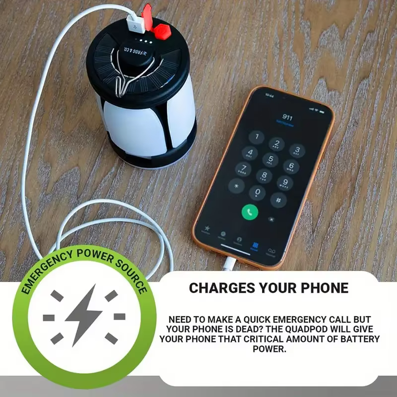 Éclairage extérieur LED feuille lampe de Camping accroché d'urgence solaire USB Rechargeable tente