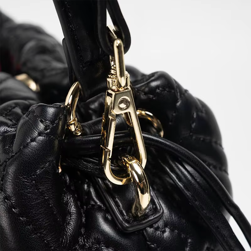 Sac seau pour femme CH en cuir PU à motif gaufré, avec cordon de serrage, bandoulière amovible et poignée supérieure
