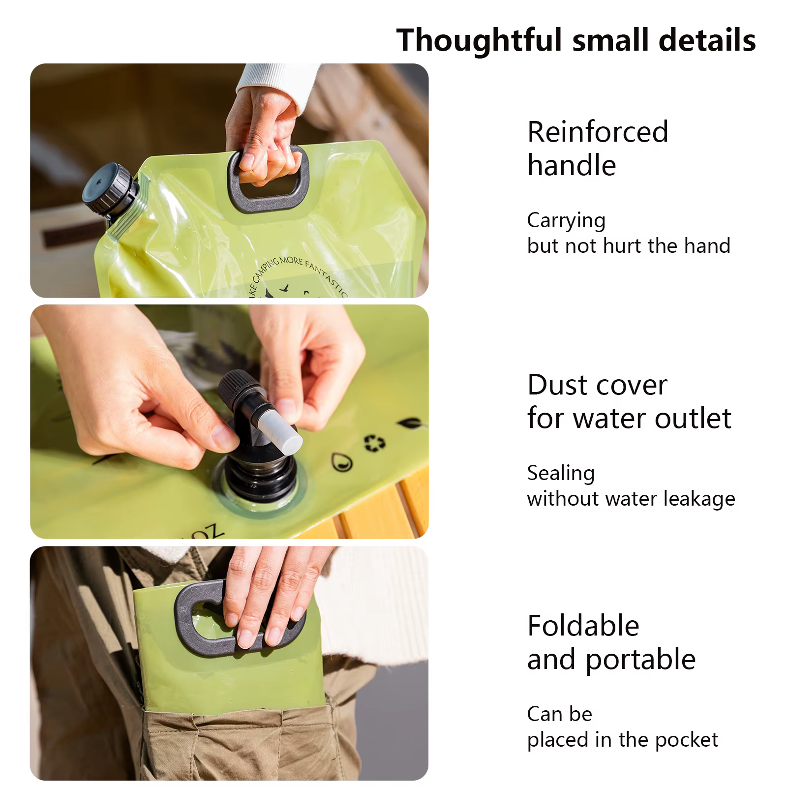 BISINNA Sac d'eau pliable mini pour extérieur
