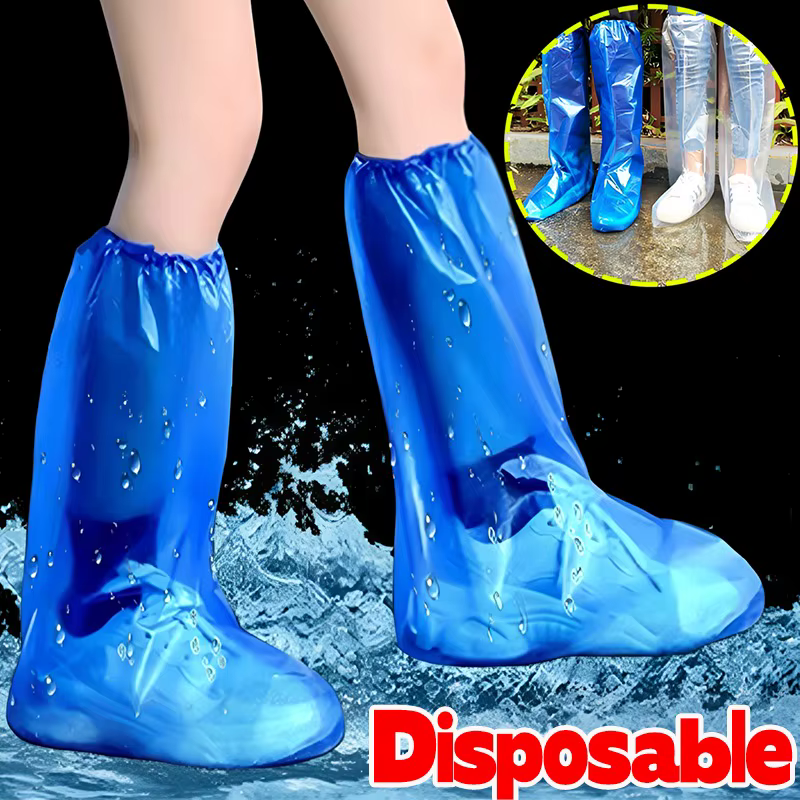Surchaussures jetables imperméables longues en plastique